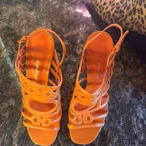 Salvatore Ferragamo Vibrant Orange Sandals